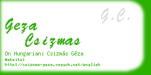 geza csizmas business card
